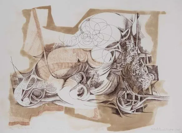 Burle Marx - Sem título - Litografia em cores impressas sobre papel - Assinado e datado - 1985 - 63/66 - 59 x 79 cm.(1)