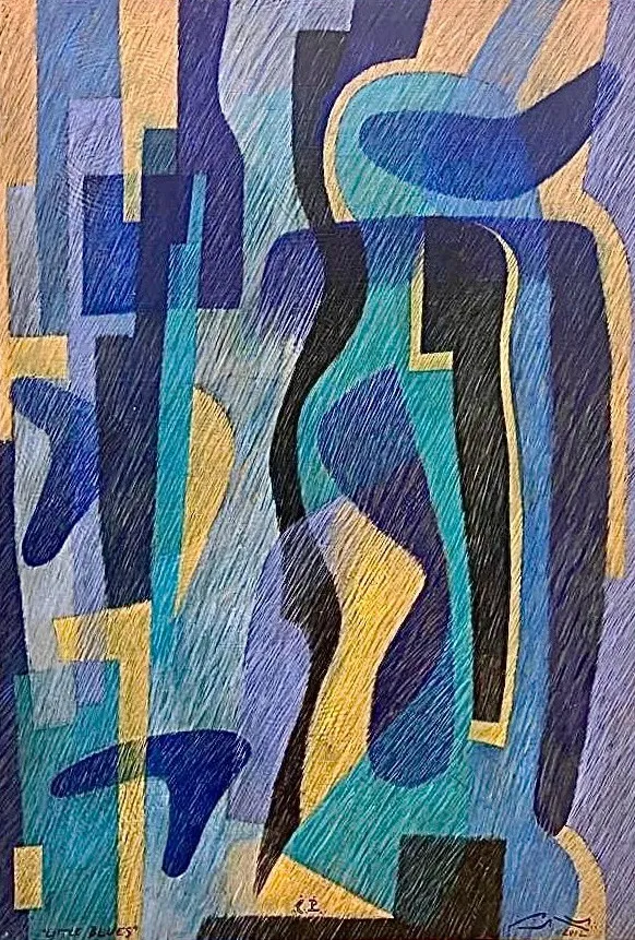 Paulo Laender - Little Blues - Têmpera vinílica e acrílica sobre tela gessada sobre chassi - 2012 - 110 x 80 cm.