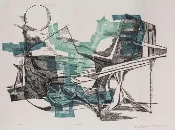 Burle Marx - Eleoclásia - Litografia - 1989 - Assinado e datado - 56 x 76 cm.