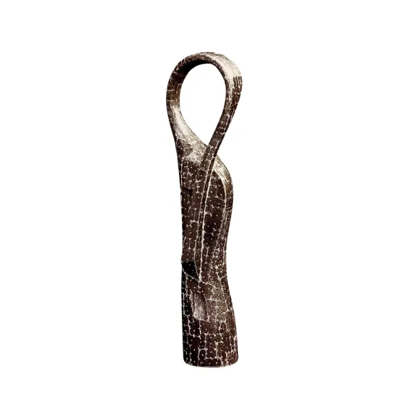Paulo Laender - Cabeça Com Arco - Escultura: Madeira esculpida revestida com chapas galvanizadas - 135 x 36 cm.