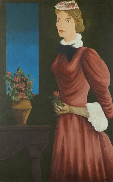 Clóvis Graciano - Retrato de senhora - 1956 - Óleo sobre tela - Assinado canto inferior direito - 117 x 63 cm.(1)