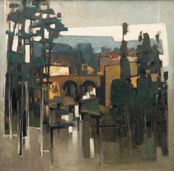 Dario Mecatti - Sem título - Óleo sobre tela - Assinado canto inferior esquerdo - 100 x 100 cm.(1)