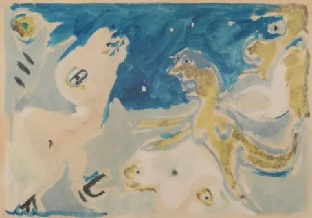 Ivan Serpa - Sem título(1) - 1963 - Técnica mista sobre cartão - 43 x 37 cm.