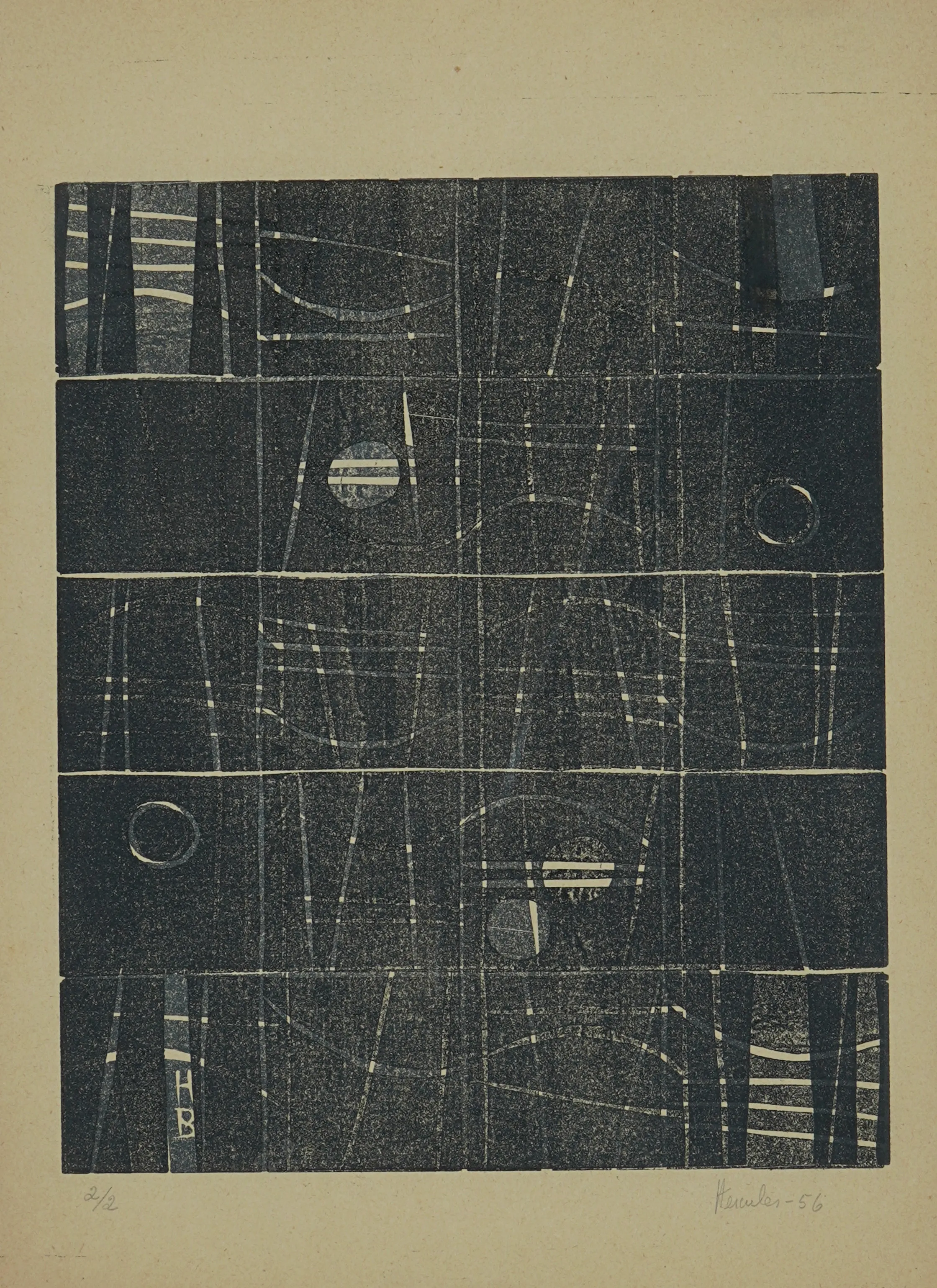 Hércules Barsotti - Sem título - 1956 - Xilogravura - 2/2 - Assinado canto inferior direito - 33 x 24 cm.(1)