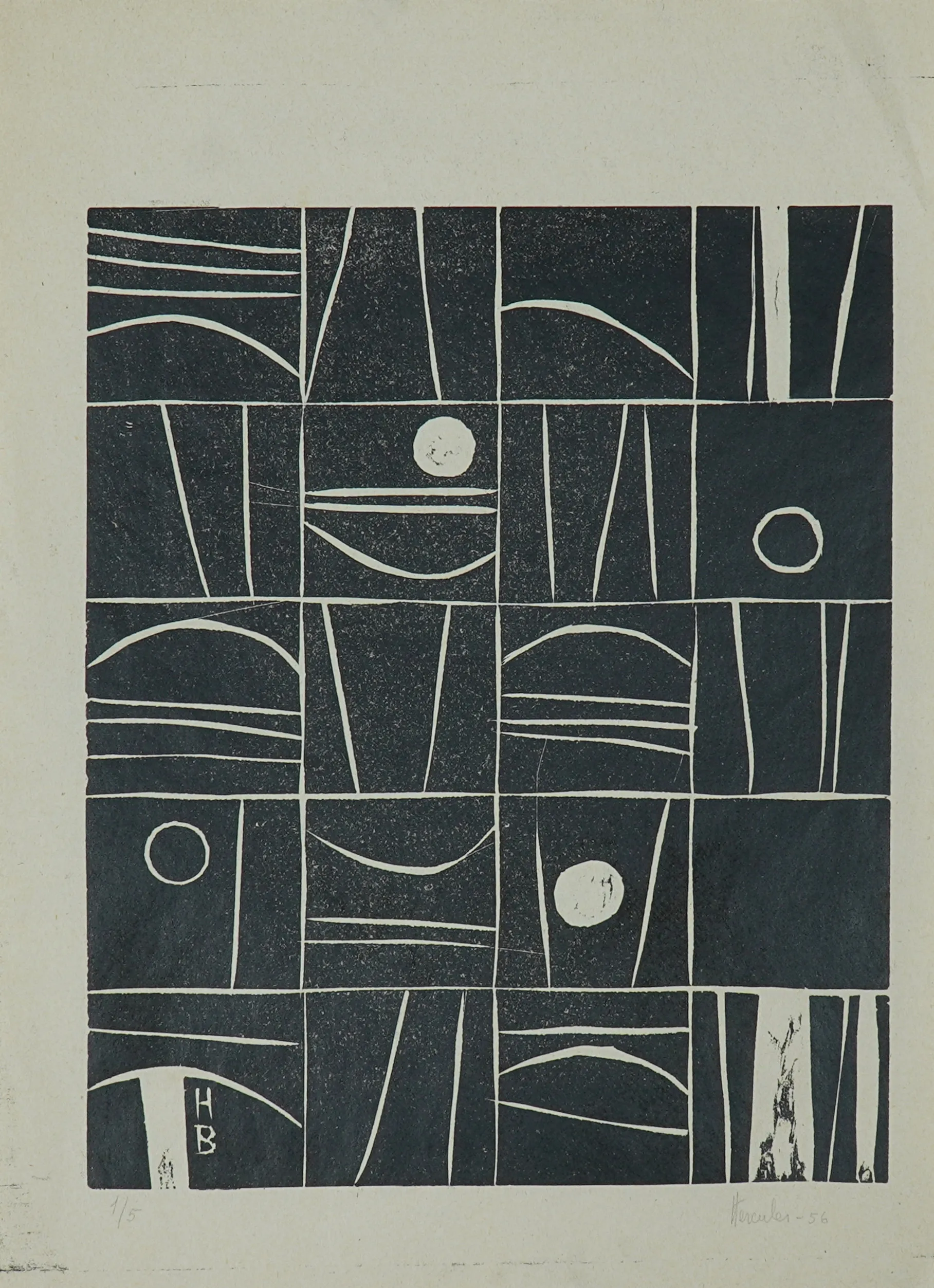 Hércules Barsotti - Sem título - 1956 - Xilogravura - 4/5 - Assinado canto inferior direito - 33 x 24 cm.(1)