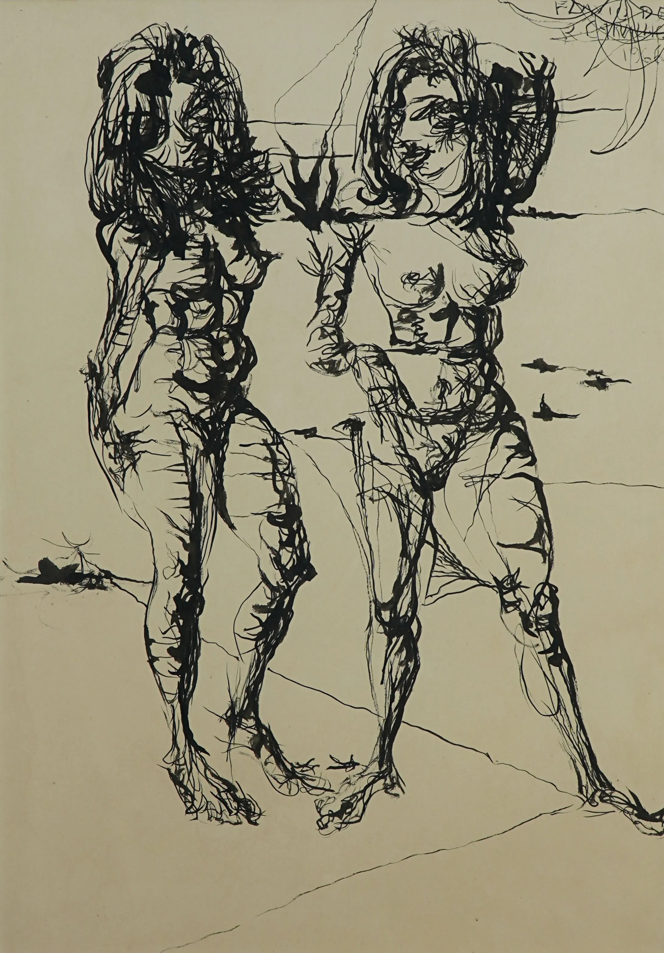 Flávio de Carvalho - Sem título - 1966 - Nanquim sobre papel - 68 x 48 cm.