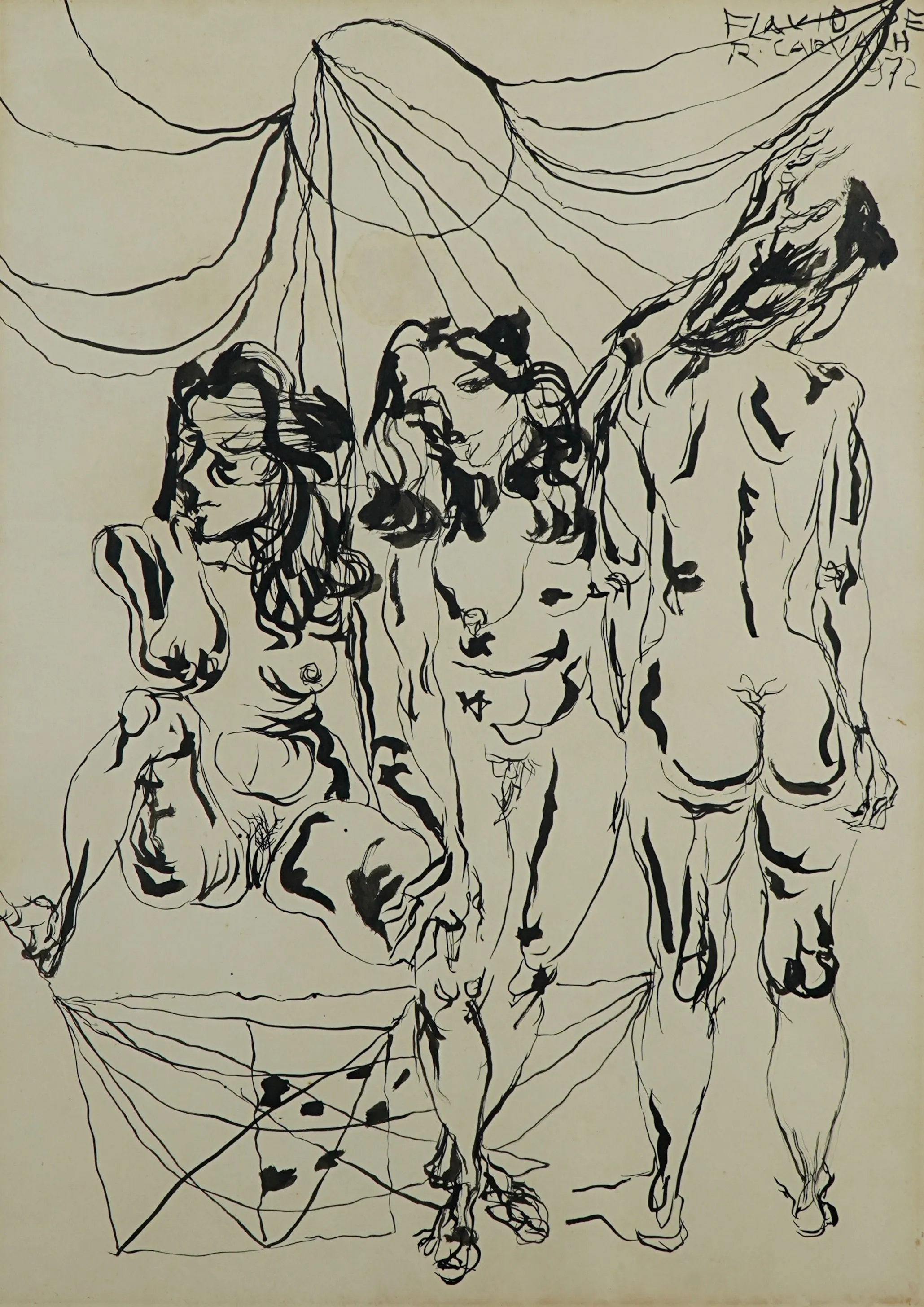 Flávio de Carvalho - Sem título - 1972 - Nanquim sobre papel - 69 x 48,5 cm.(1)