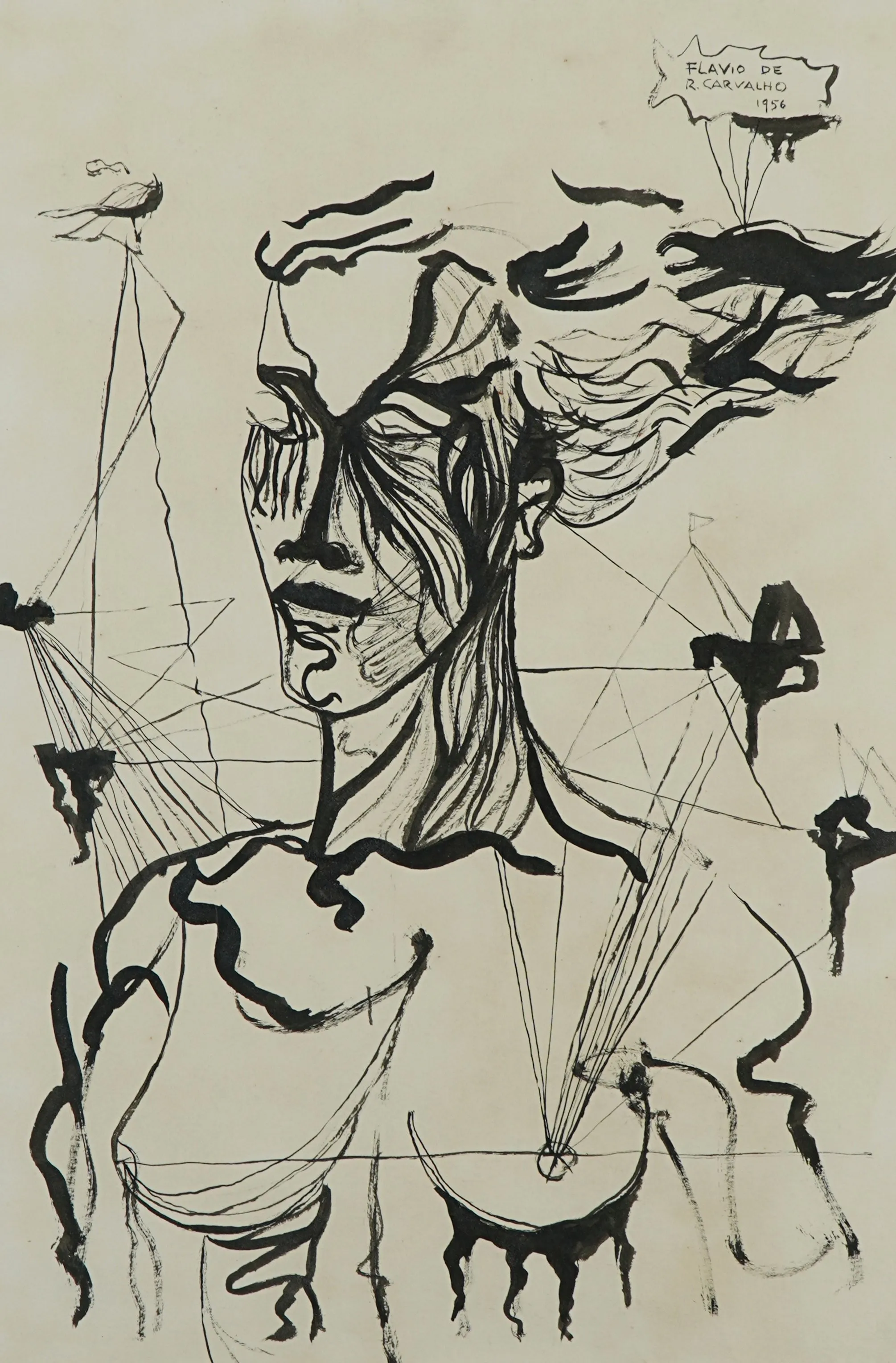 Flávio de Carvalho - Sem Título - 1956 - Nanquim sobre papel - 49 x 32 cm.(1)