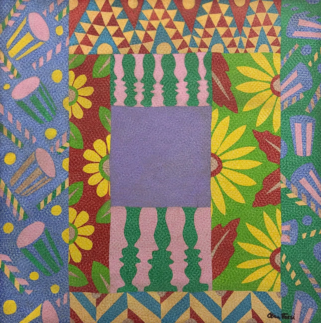 Claudio Tozzi - Colcha de Retalho - Acrílica sobre tela - 57 x 57 cm.(1)