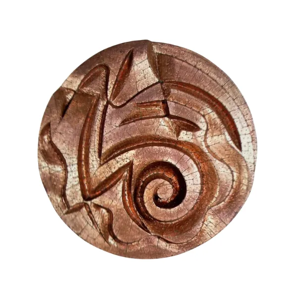 Paulo Laender - Mandala de Cobre Espiraldo - Relevo : Madeira esculpida revestida com chapas de cobre e verniz - 120 ( Diam.) x 08 (esp.) cms - 2004.