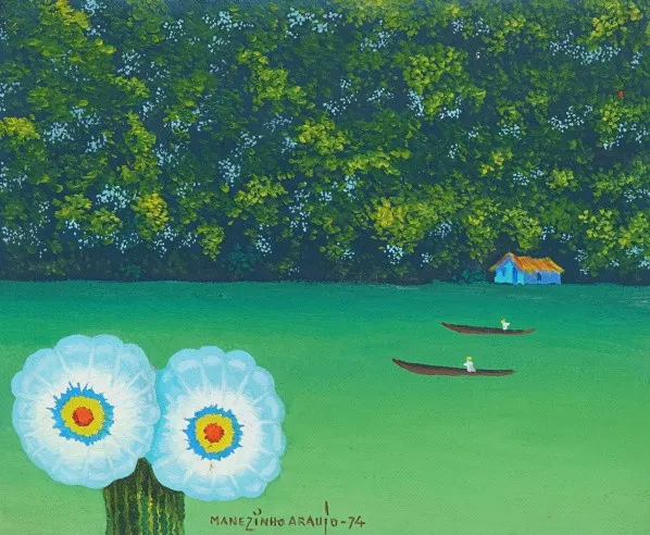 Manezinho Araújo - Sem título - 1974 - Óleo sobre tela - Assinado canto inferior direito - 22 x 27 cm.