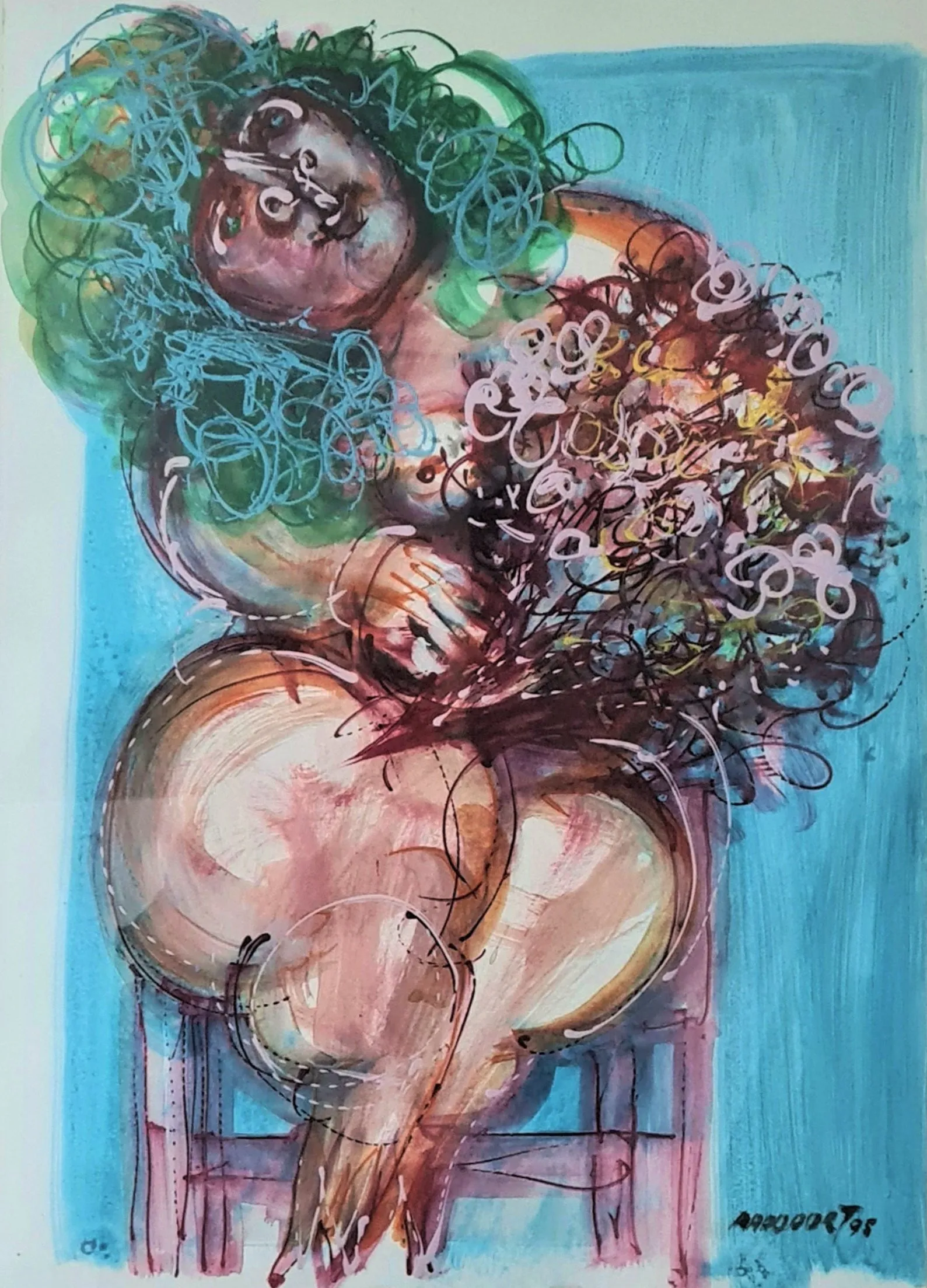 "Mulher com Bouquet de Flores"