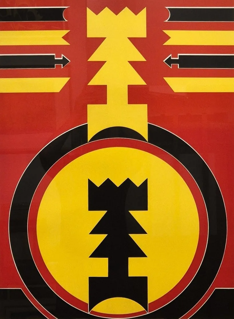 Rubem Valentim - Emblema - Serigrafia sobre papel - 1989 - Assinada e datada - 49/140 - 100 x 70 cm.(1)  