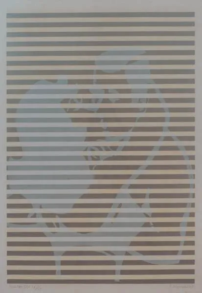 Rubens Gerchman - Beijo - 1977 - Serigrafia - 36/210 - Assinado canto inferior direito - 62 x 43 cm.(1)