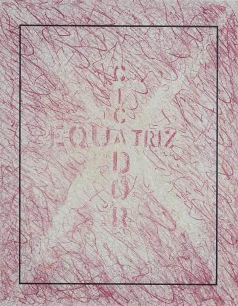 Rubens Gerchman - Equador Cicatriz -  1974 - Litografia 12/15 - Assinado canto inferior direito - 69 x 48 cm.(1)