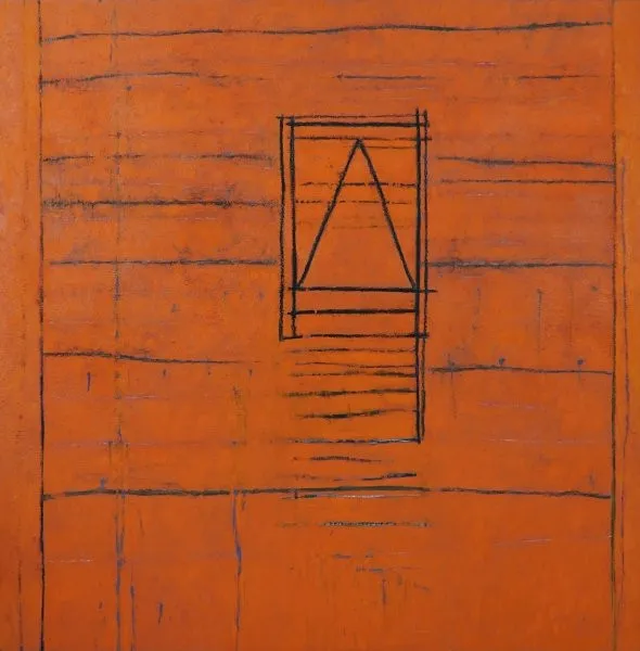 Gonçalo Ivo - Janela Ndebele - Óleo sobre tela - Assinada no verso -176 x 176 cm.(1)