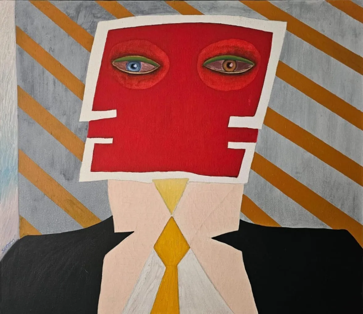 Siron Franco - Uma certa postura, Série Psicanalistas - Óleo sobre tela - 1985 - 80 x 90 cm.(1)