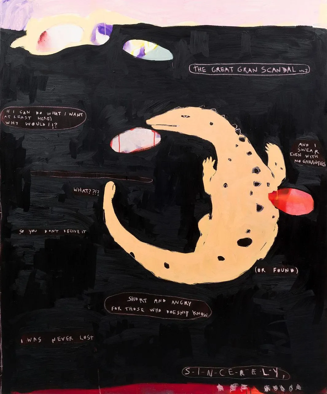 Ana Júlia Vilela - O gran grande escândalo parte 2 - 2021 - Óleo sobre tela e giz - 180 x 150 cm.(1)