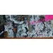 Antonio Bokel - Sem título - Óleo, colagem, spray, eucatex e placas de vidro sobre tela - Assinado verso - Medindo 100 x 220 cm.(1)