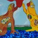 Niki de Saint Phalle - Moon Goddess - 1997 - Litogravura com colagem holográfico - 74 x 56 cm. Ex-coleção Ruy Ohtake - Detalhe.